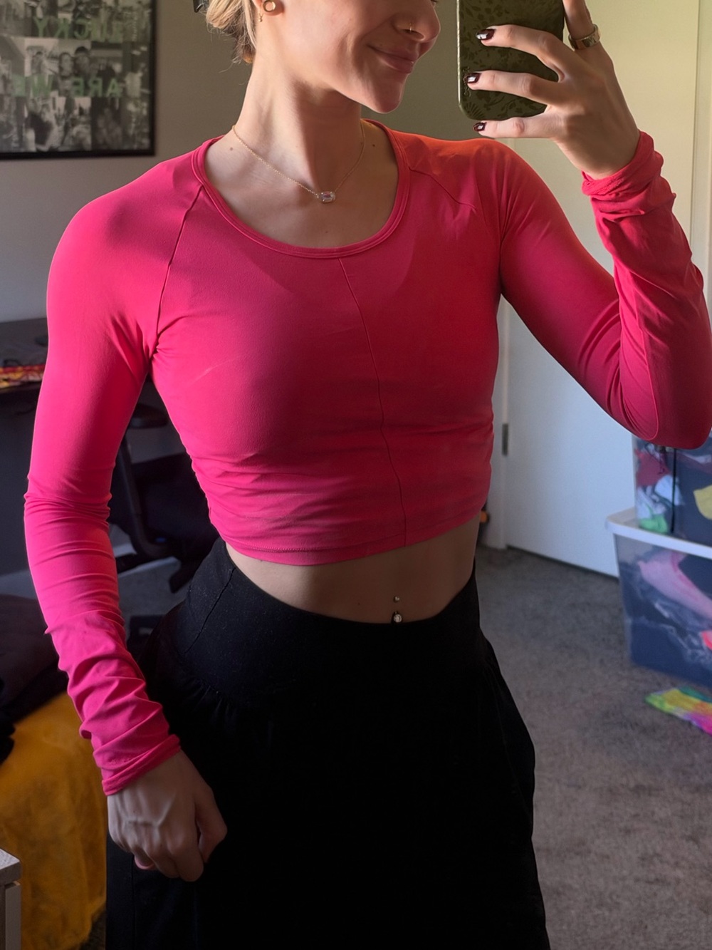 Gymshark Women's Long Sleeve Crop Top - Pink